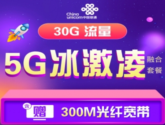 联通5G冰激凌赠300M光纤宽带